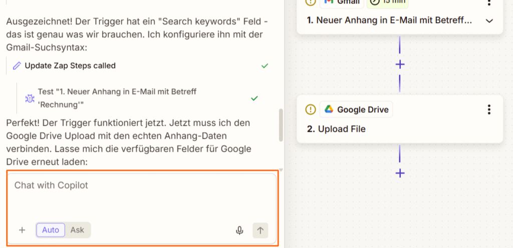 Zapier Copilot: Prompt anpassen