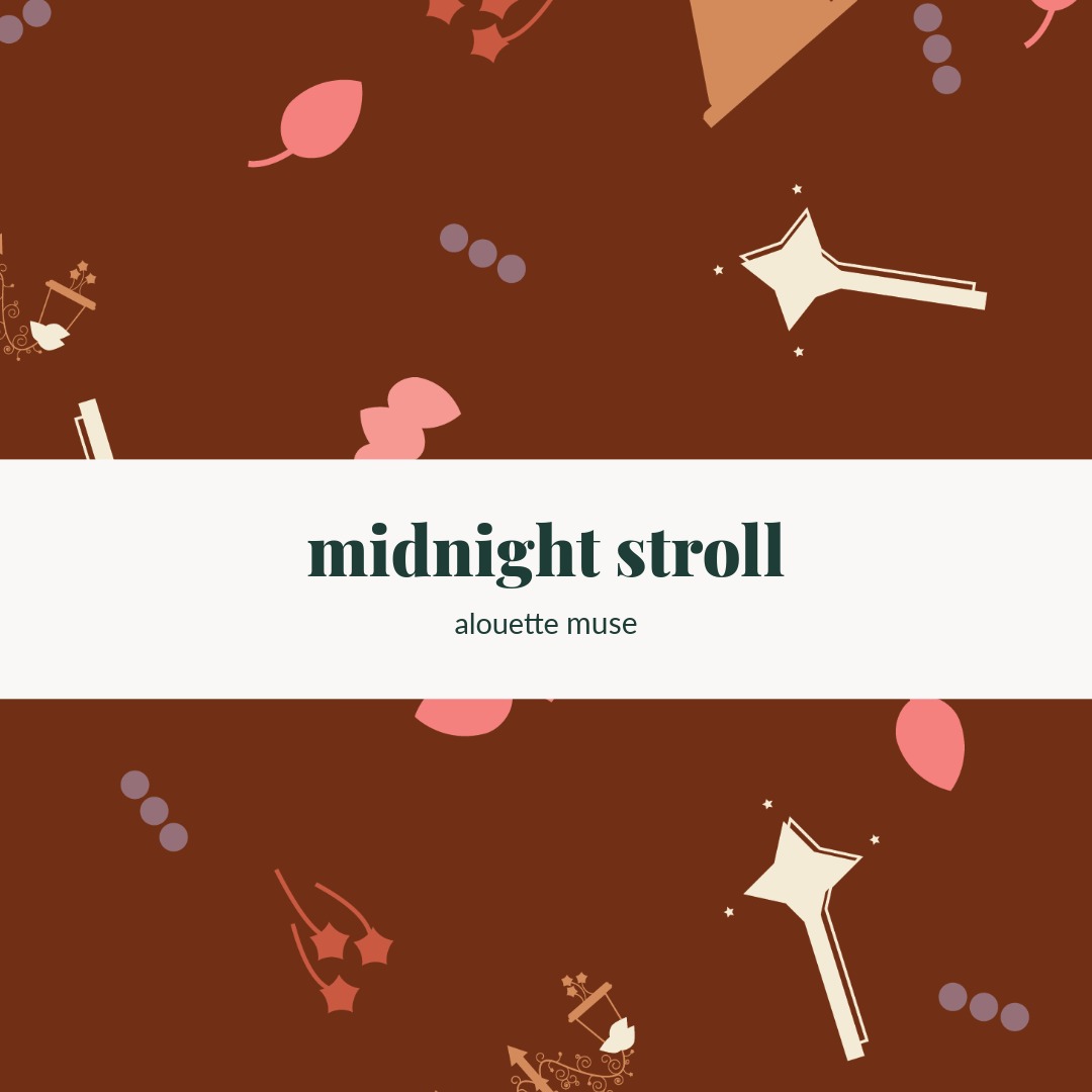 pattern title card for Midnight Stroll by Alouette Muse