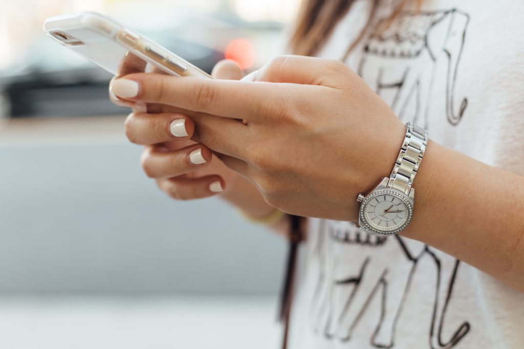 Girl texting on phone