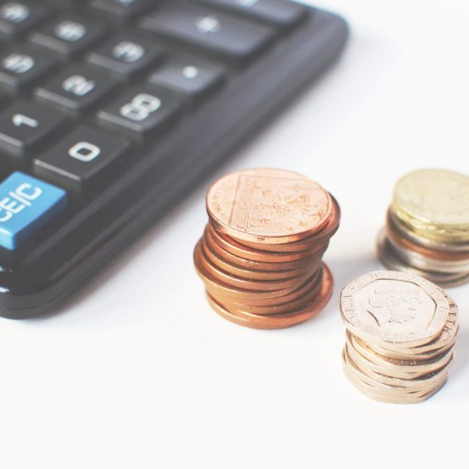 Calculator and coins