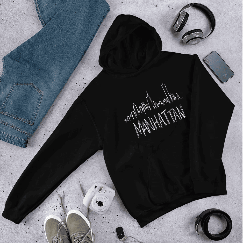 Black Manhattan Unisex Hoodie